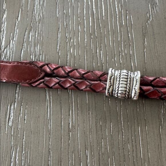 Justin Boots VNTG 1996 Brown Leather Belt Silver Buckle Conchos Western Size 28 - Picture 14 of 16